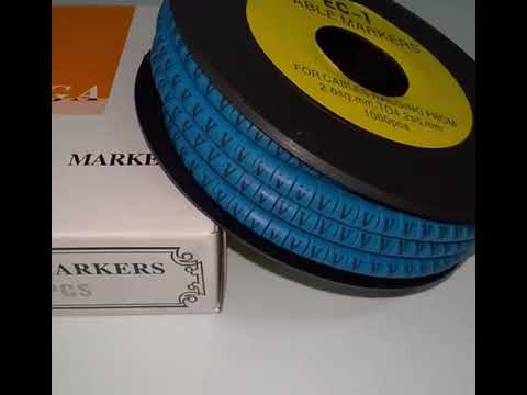 Cable (V) Marker 2.6mm to 4.2mm 1000pcs Blue EC-1B