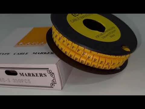 Cable "F" Marker 5.0mm to 7.2mm EC-3 Yellow, 350PCS