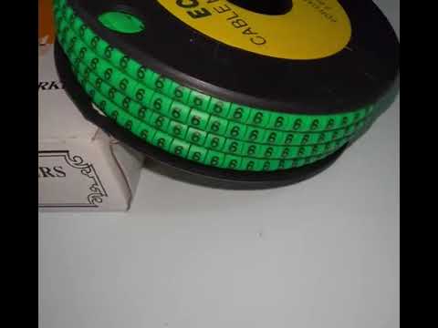 Cable "6" Marker Green 2.6mm to 4.2mm EC-1, 1000pcs 1 Roll EC-1G(5)