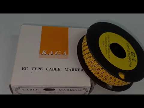 Grippes Cable "2" Marker 3.6mm to 5.2mm Color Yellow 1roll 500pcs EC-2Y