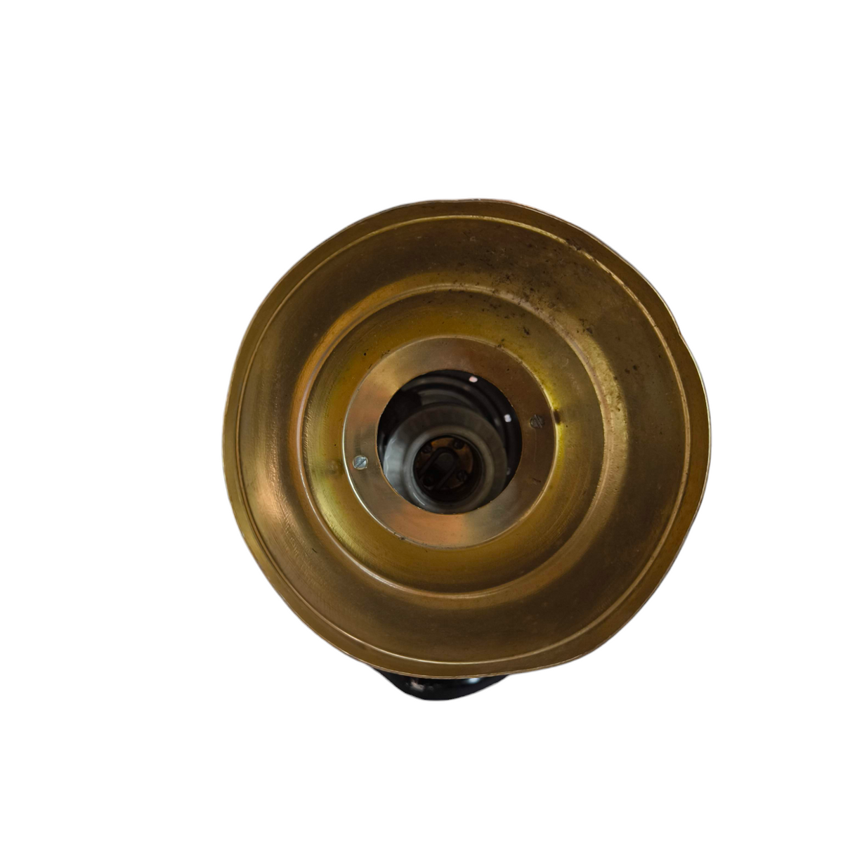 Top view brass reflector and ceramic socket assembly 100W spotlight socket for industrial use. Durable metal housing