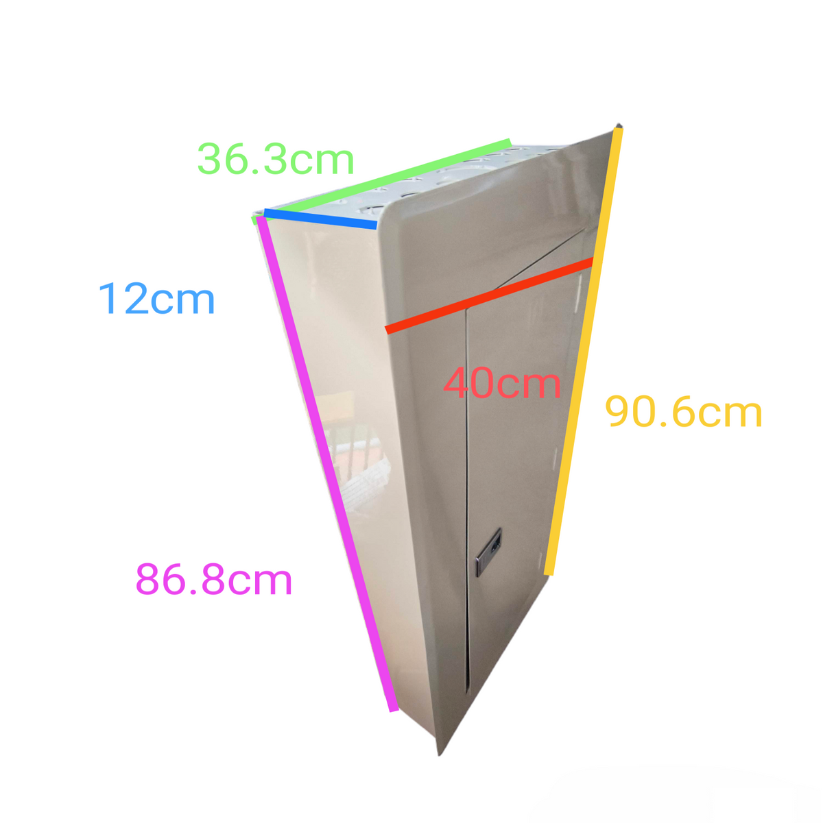 Koten metal electrical panel cabinet with dimensions showing height and depth Panel Board 225A 2Pole 250SPS