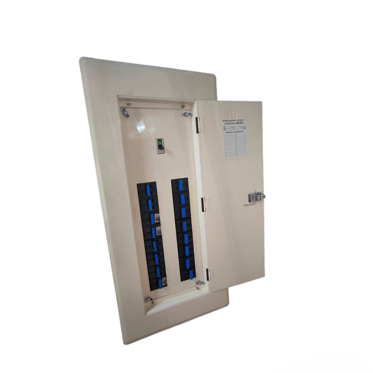 Koten Panel Board 225A 2Pole 250SPS metal distribution board with hinged door and multiple circuit slots