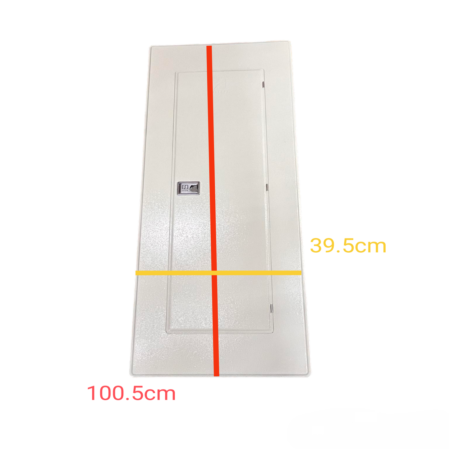 Koten 250SPS main 20 branch panel white metal distribution board door showing 100.5 cm by 39.5 cm measurements