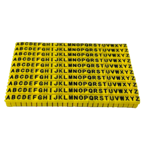 Grippes cable management A-Z wire marker clips Yellow alphabet cable labels for organizing and identifying wires