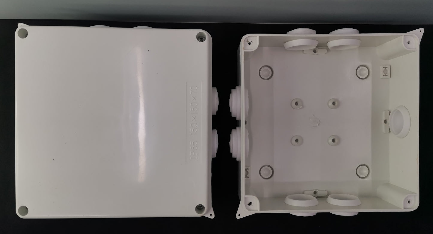 Grippes PVC Box 150x150x70 O type electrical enclosure with removable lid and cable entry points