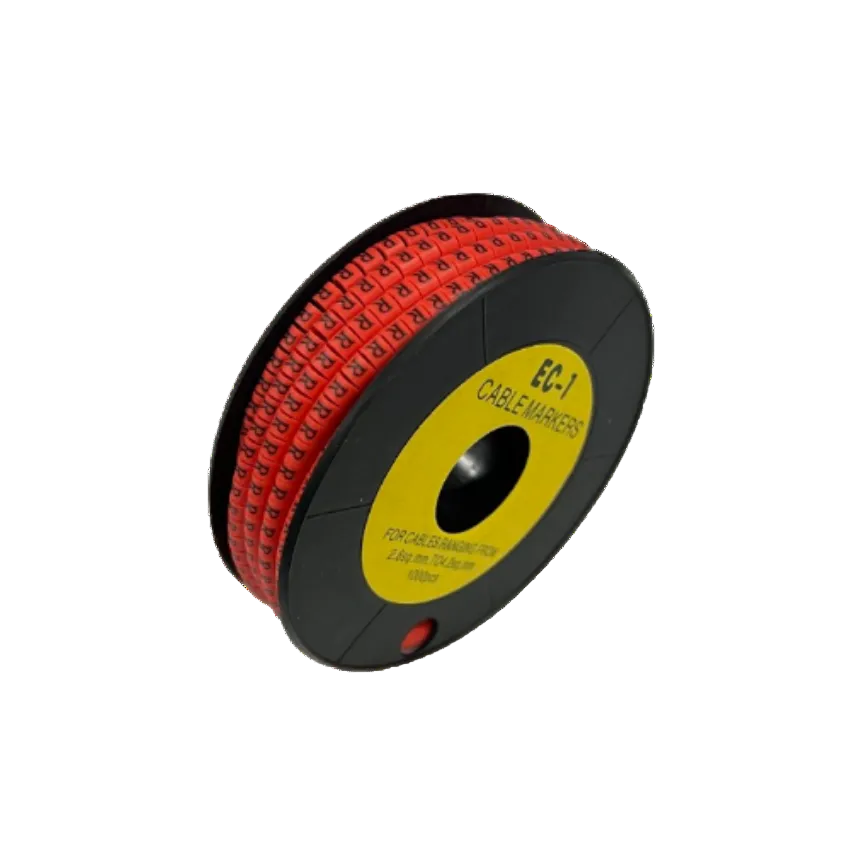 Grippes cable management spool with R Marker Red 2.6mm to 4.2mm 1000pcs wire markers for easy identification