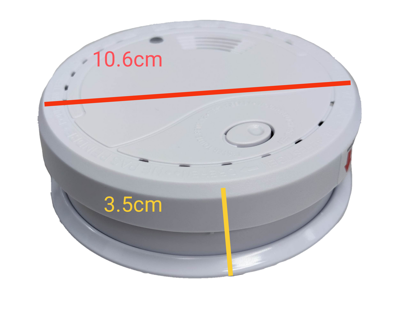Home Safe Smoke Detector 9V white circular fire alarm with test button and ventilation holes