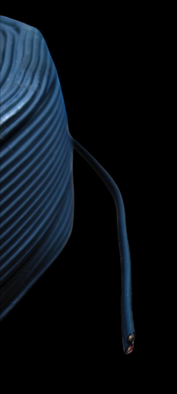 ZwitseRise RCA Cord 100 Meters per Roll tightly coiled blue wire with exposed end