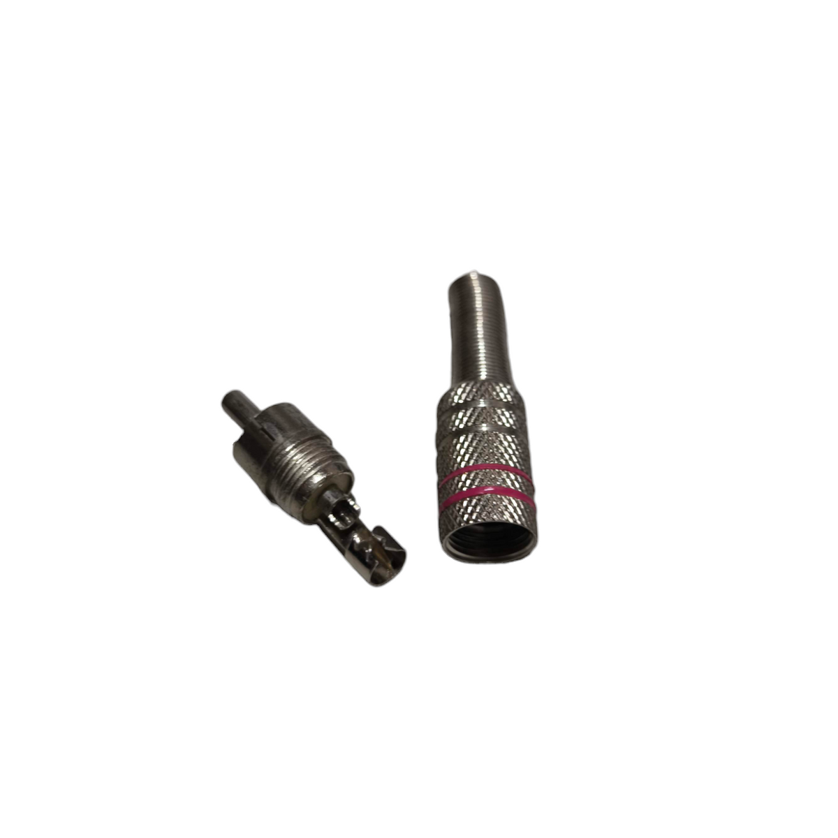 Local vendor RCA Plug Metal 3 Stripe electrical connector parts with metal casing
