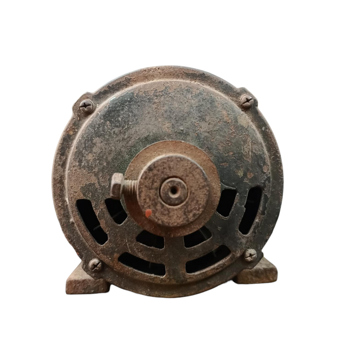 Kinma Induction Motor Single Phase Refurbished showing front view of motor casing and shaft