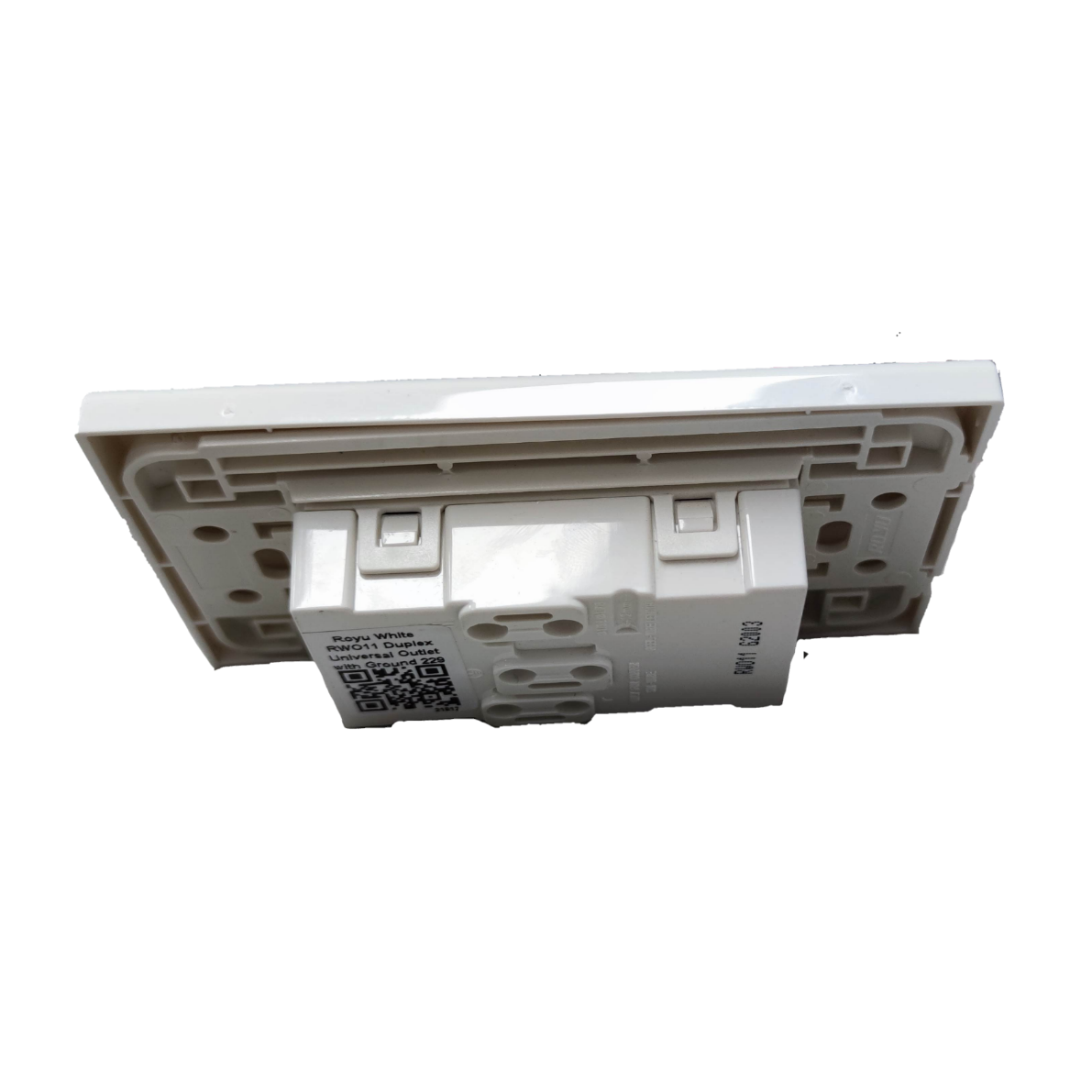 Royu white outlet with ground and plate power socket for electrical installations