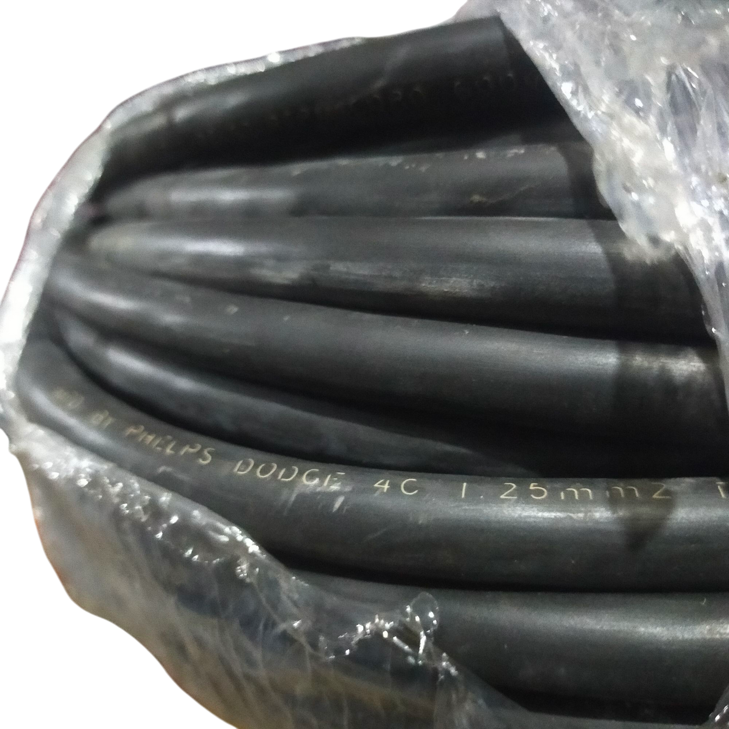 Phelps Dodge 1.25mm 4 core royal cord black electrical wire coil wrapped in plastic