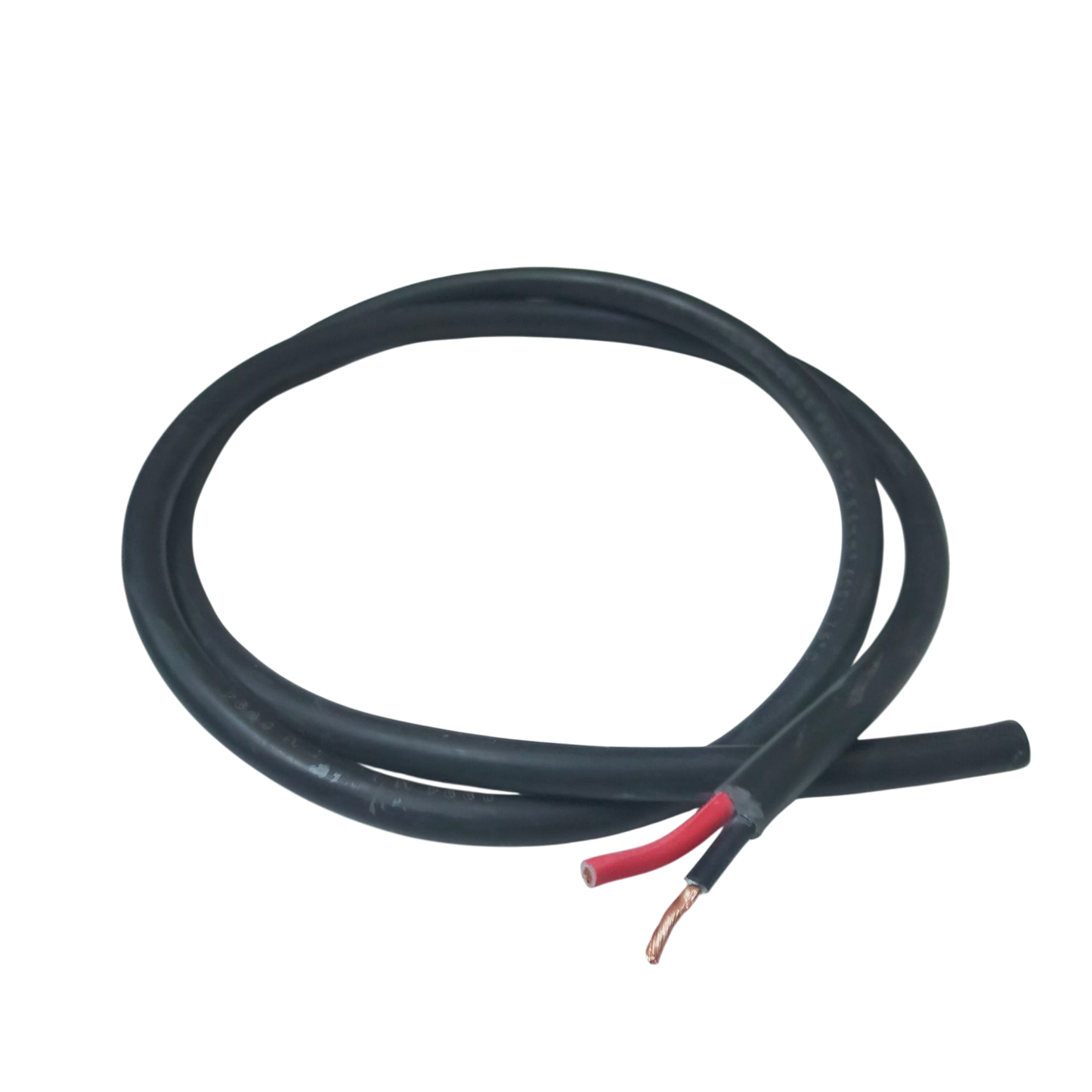 Phelps Dodge royal cord 3.5mm 2 core wire 50 meters with black insulation and exposed copper and red wires