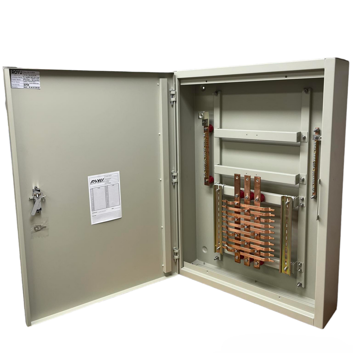 Schneider Royu Panel Board 250A 3 Pole MCCB Main electrical circuitry with metal enclosure and copper busbars