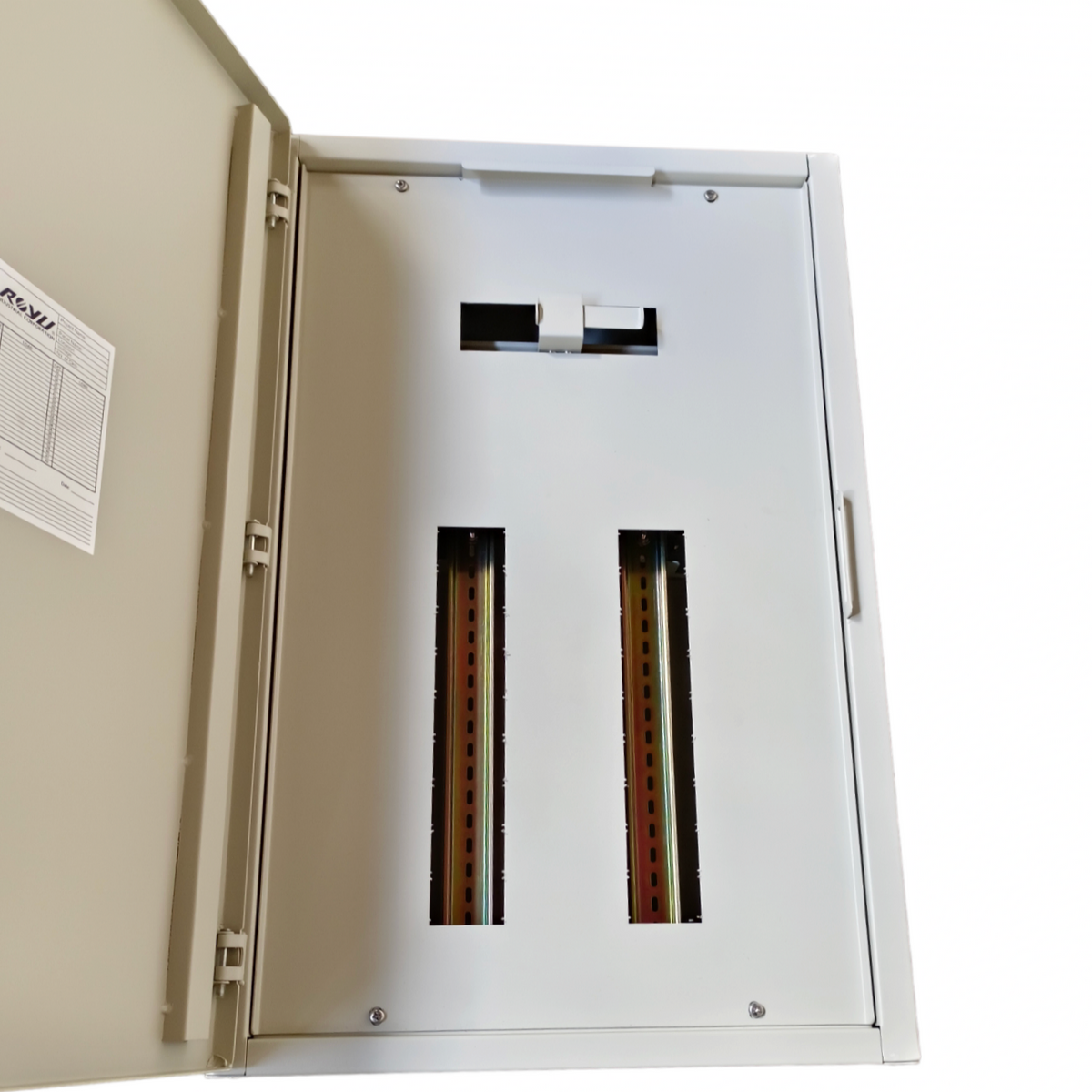 Royu 18 Branches Panel Board Only For Miniature electrical circuitry part with white metal enclosure and hinged door