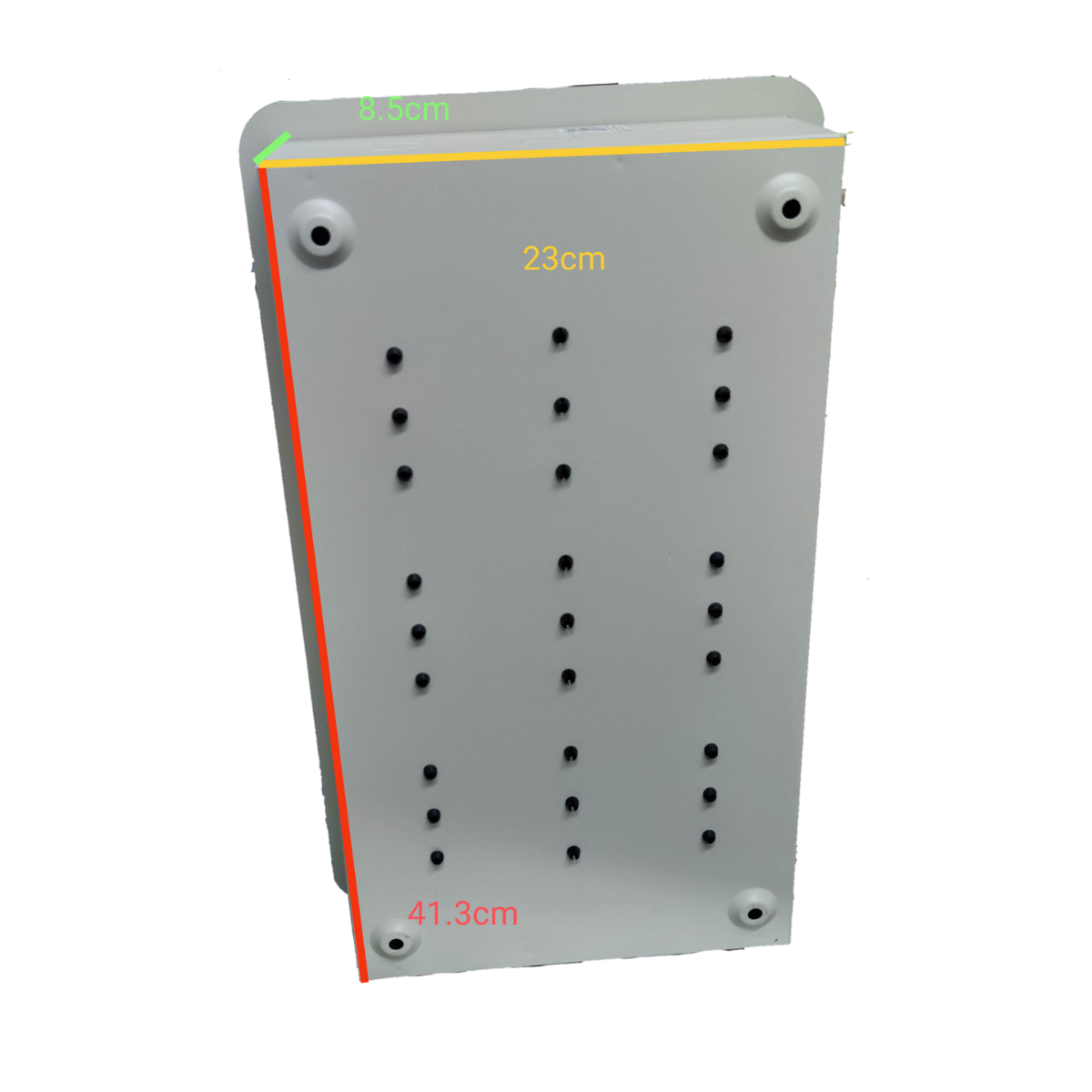 Royu 6x6 two pole plug in panel box white electrical circuitry part with measurement markings