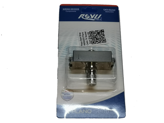 Electx Electrical Supply Cable TV Outlet Dark Gray Royu wiring device in retail packaging