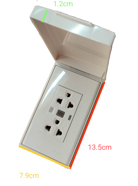 Royu GFCI outlet 20A 220V with protective cover and dual socket design for electrical safety