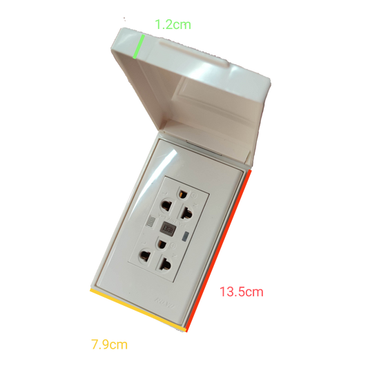 Royu GFCI outlet 20A 220V with protective cover and dual socket design for electrical safety