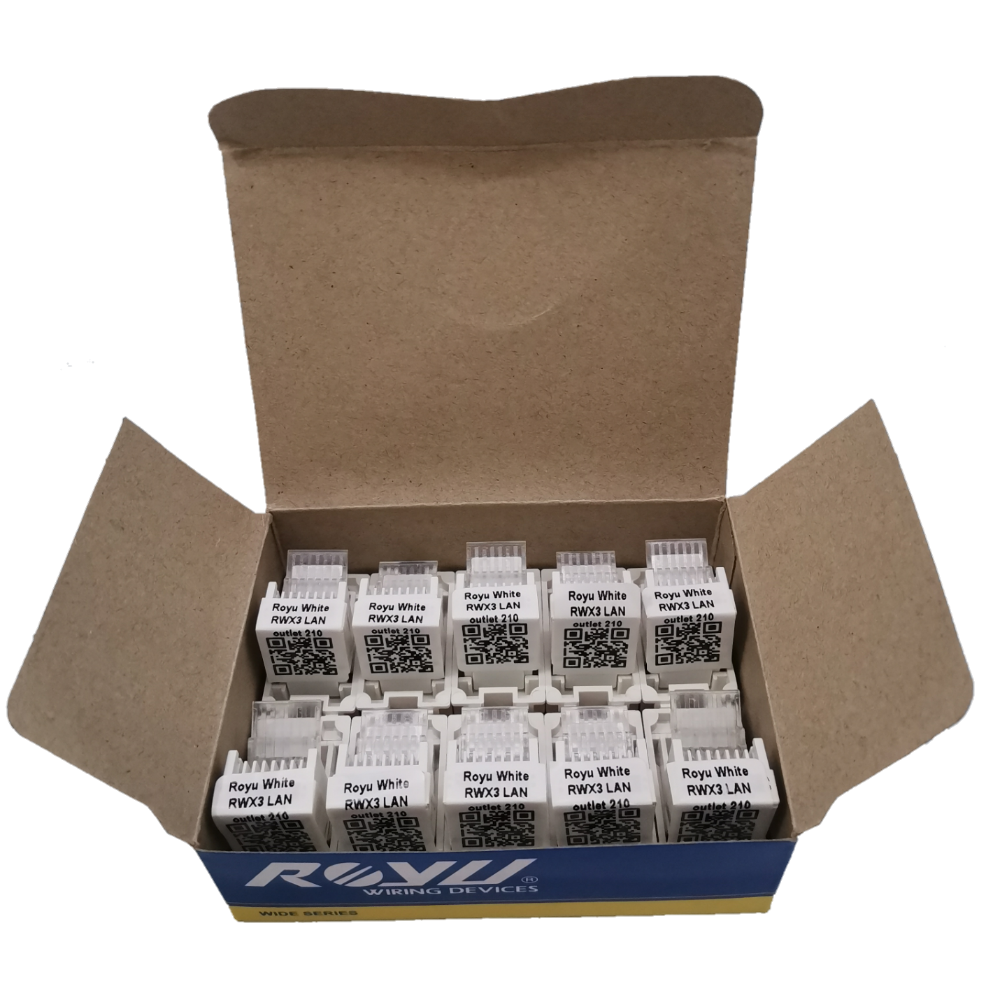 Royu Internet Outlet Data Outlet RWX3 LAN network connectors in open box for data and internet connection