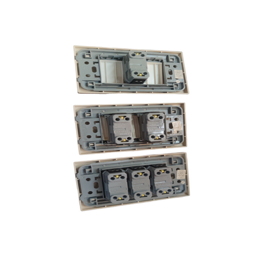 Royu Switch Flush Type 1 Way 10A 250V showing back view of electrical switch panels with multiple switches