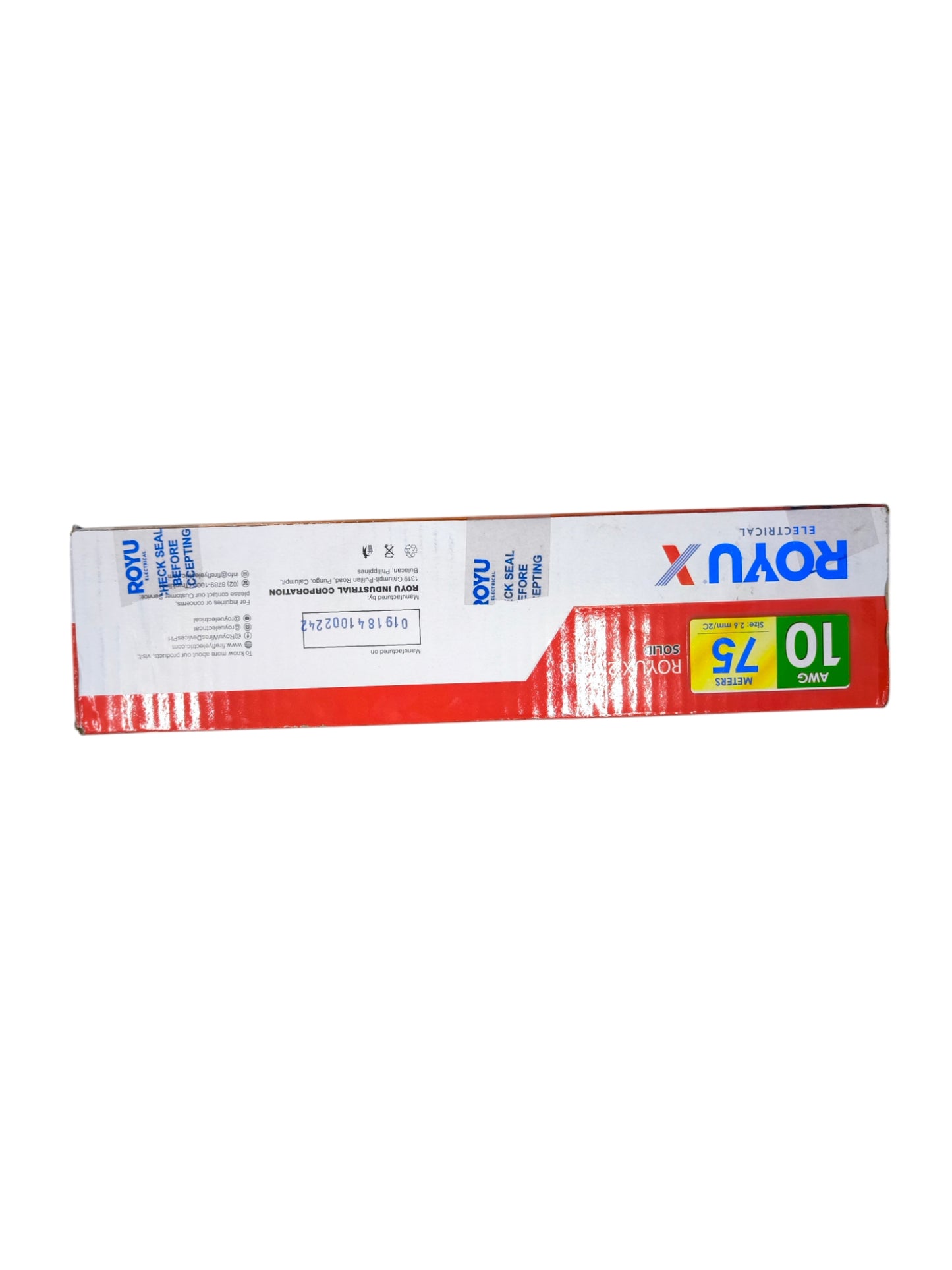 Royu Romex Cable AWG 10 Solid Wire packaged in a durable cardboard box for easy storage