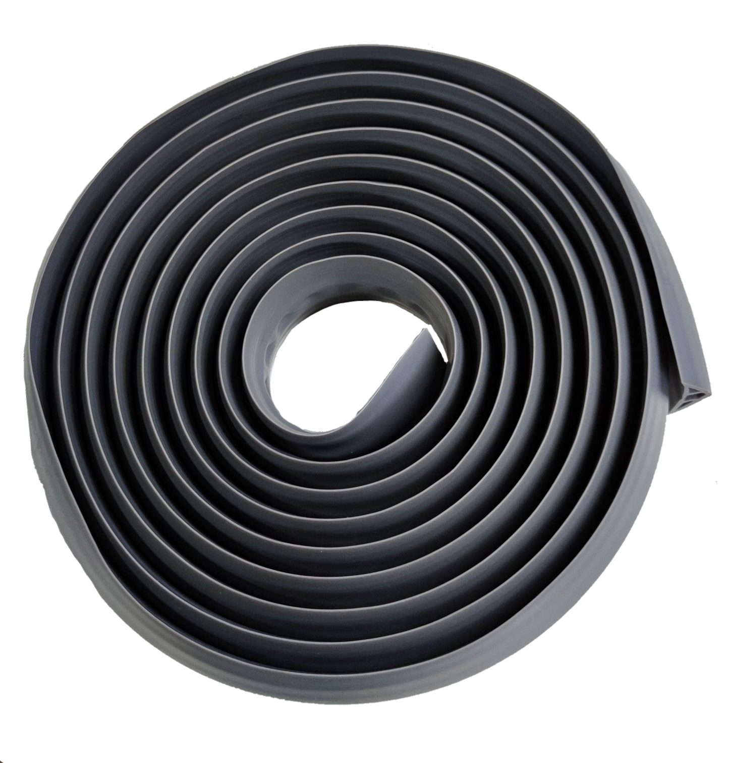 Grippes Rubber Floor Molding 15 Feet Length rolled up for cable management and floor protection