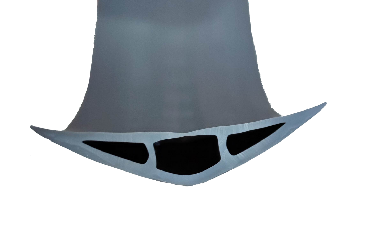 Grippes Rubber Floor Molding 15 Feet Length showing the flexible cable management channel in gray