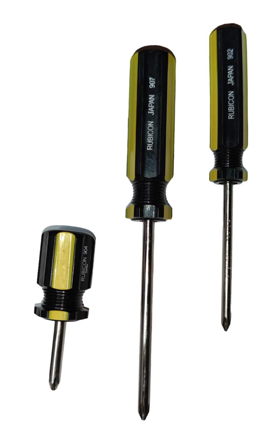 Rubicon 7pcs Screw Driver Set with black and yellow handles and metal shafts for hand tool accessories