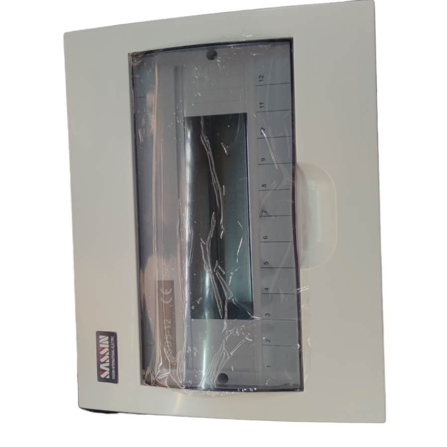 Sassin 12 Ways Panel Board Recessed electrical distribution board with transparent cover