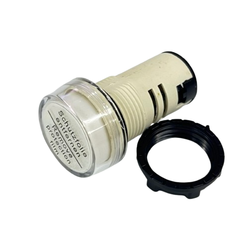 Sassin Pilot Lamp WHITE 22mm 220V AC panel mount indicator with clear lens and mounting ring