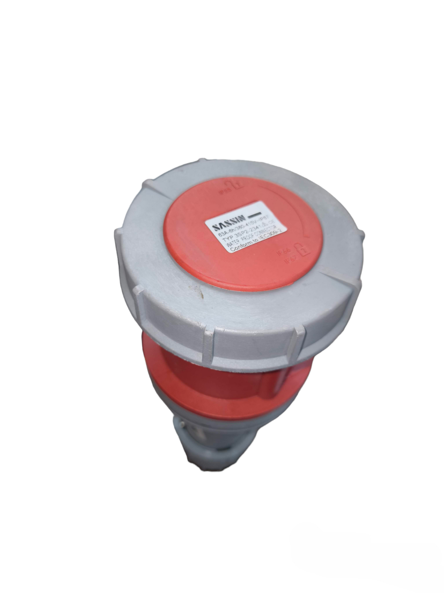 Sassin Industrial Outlet Connector Type 220V in red and gray for electrical circuitry parts