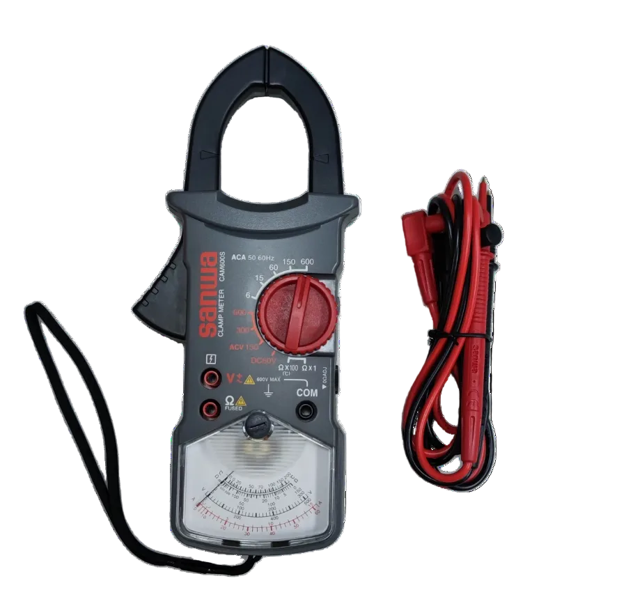 Sanwa Clamp Meter Max 600A CAM600S with red and black test leads for electrical testing