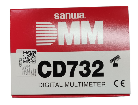Sanwa Digital Multimeter CD732 packaging box with red and white design for electrical testing tools