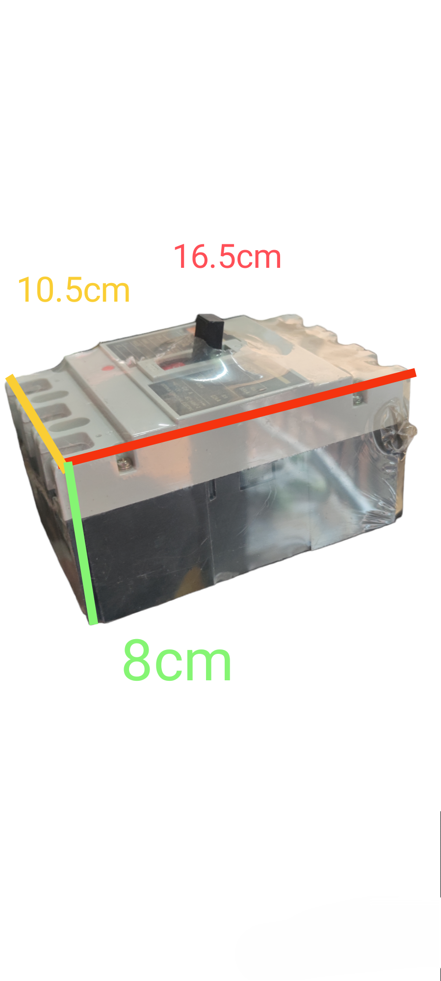 Sassin 160A 3 Pole Industrial Circuit Breaker with transparent casing and compact design