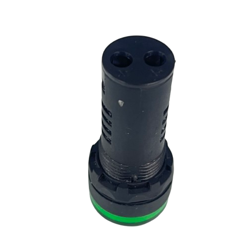 Sassin 22mm LED indicator lamp 36V green black cylindrical dual hole panel mount indicator with threaded base