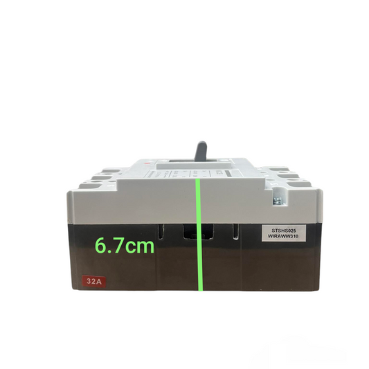 Sassin 32A 3Pole Industrial Circuit Breaker MCCB with compact design and black base