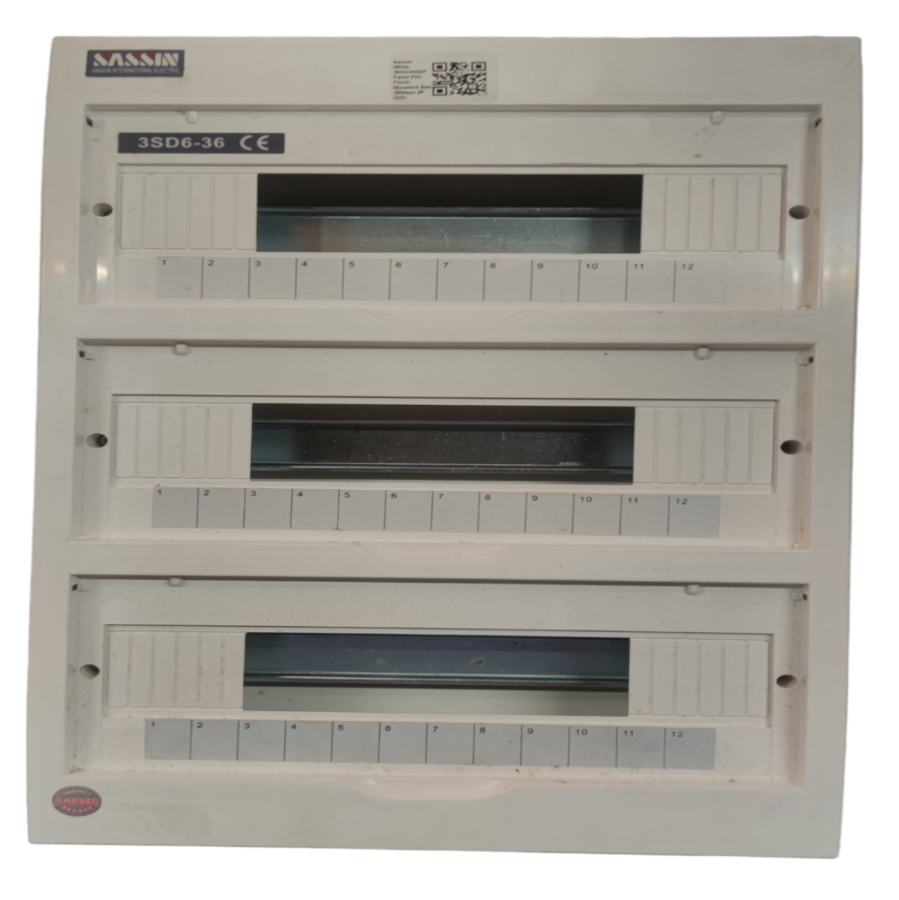 Sassin 36 ways recessed panel board electrical circuitry with three rows of circuit breaker slots
