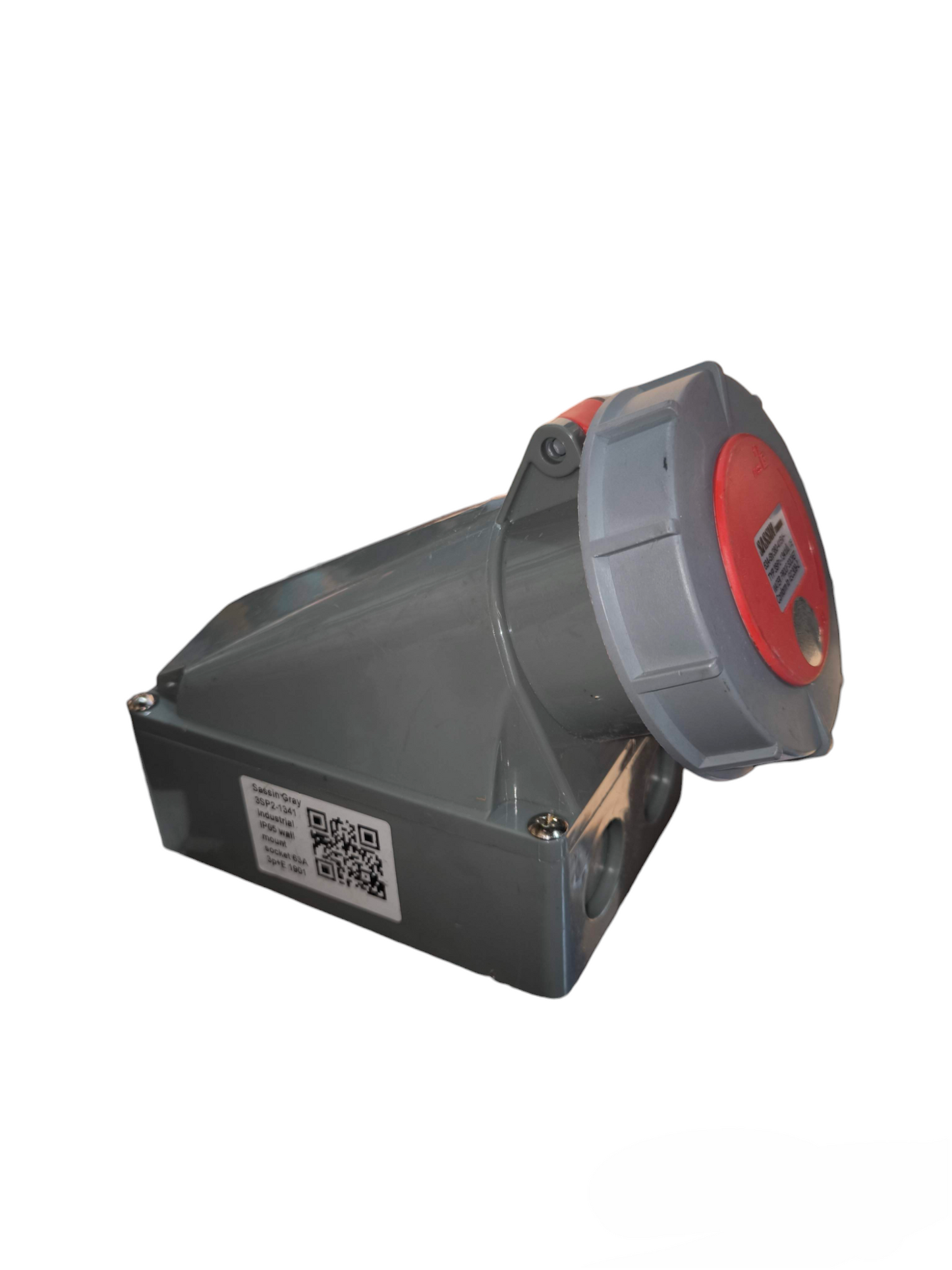 Sassin 4 Pins Industrial Outlet Wall Type power socket with grey and red durable casing