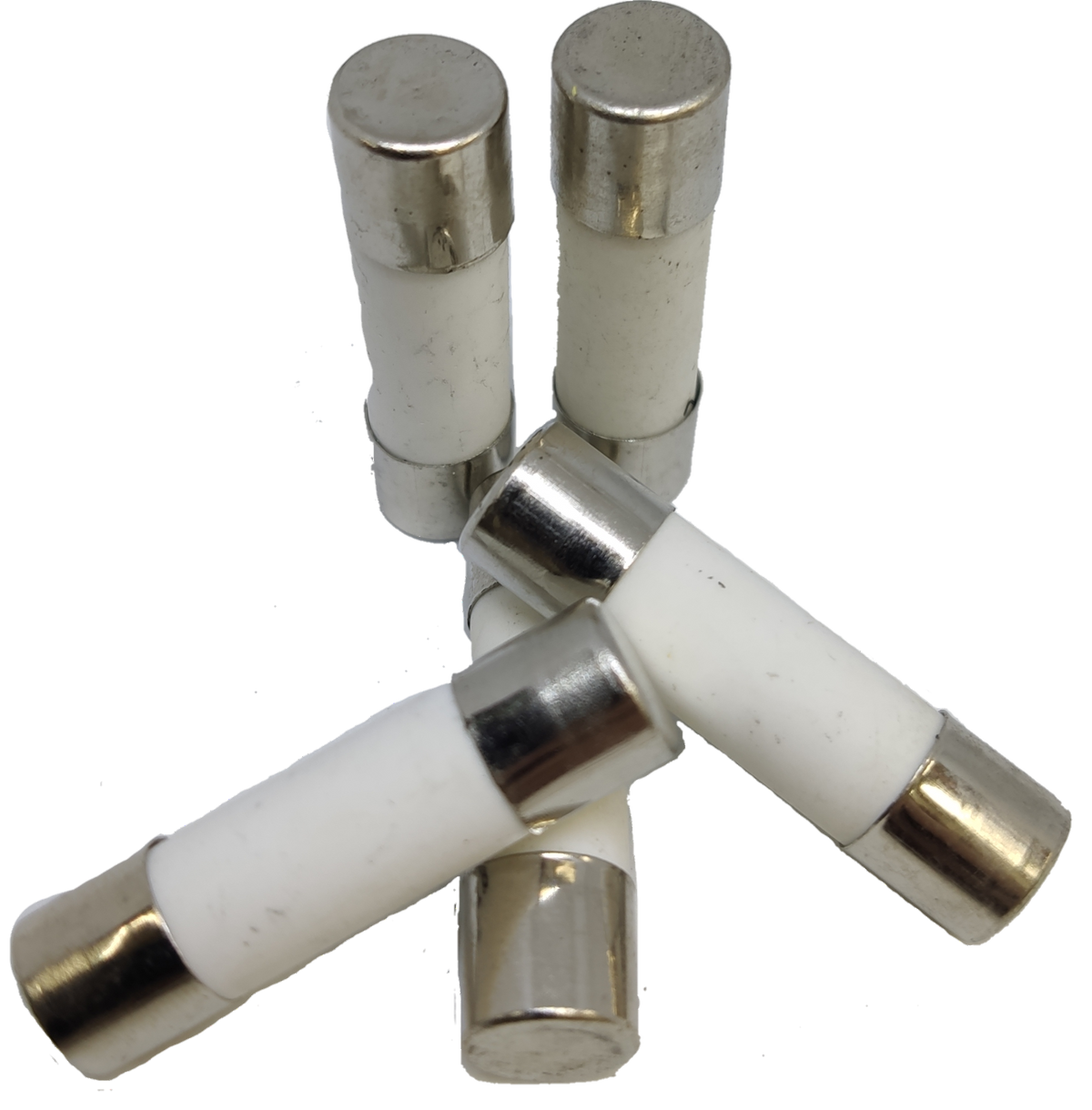 Ceramic Fuse 3A 500V 10x38mm electrical components with white ceramic bodies and metal caps