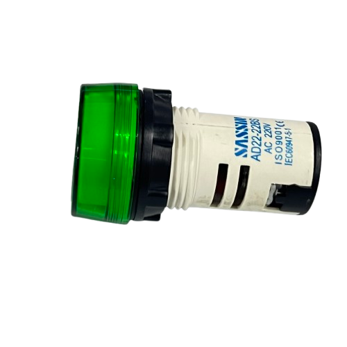 Sassin green panel mount LED Indicator Lamp 22mm 220V AC threaded white housing for industrial control panels