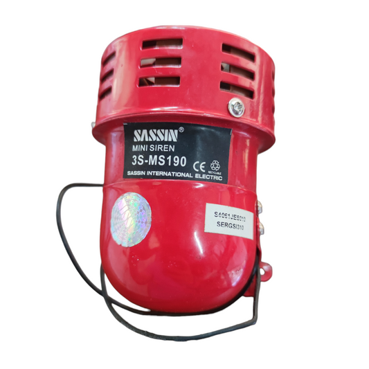 Sassin Mini Siren 220V Red 3S-MS190 security alarm device for CCTV and security systems