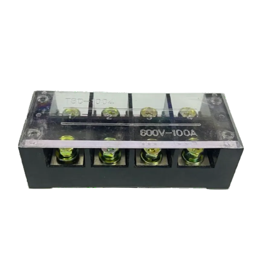 Grippes Sassin 100A 4 Pairs Terminal Block. Clear cover 4 screw terminals rated 600V 100A for wiring