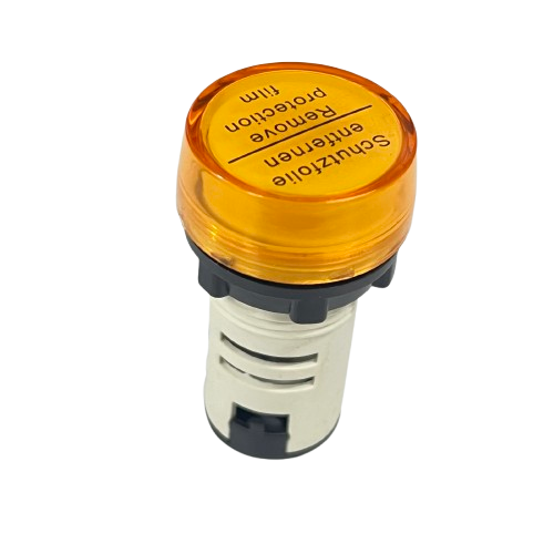 Sassin 22mm LED indicator lamp Yellow amber panel mount indicator with plastic housing and snap fit