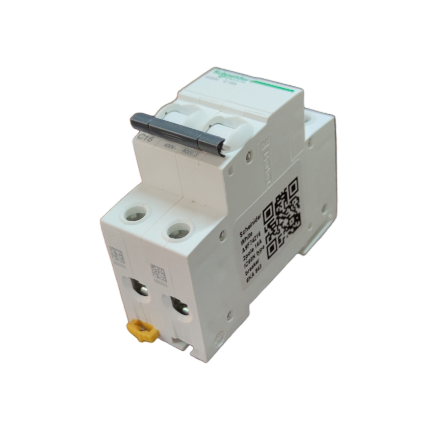 Schneider 16A Miniature Circuit Breaker 6KAIC compact electrical protection device in white