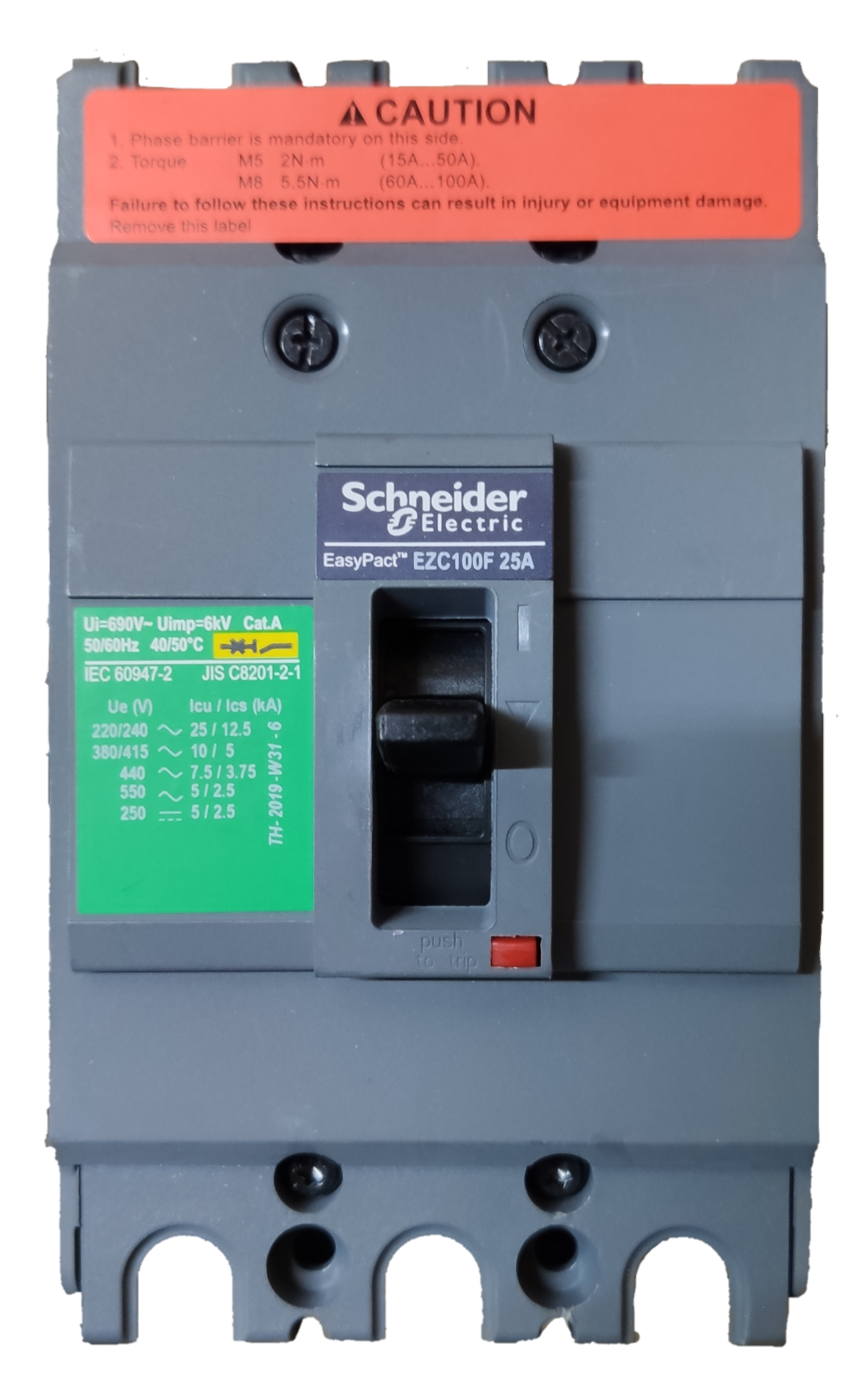 Schneider 25A 3 Pole Industrial Circuit Breaker with EasyPact design for electrical safety