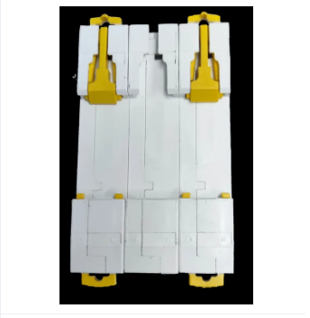 Schneider 63A Miniature Circuit Breaker 3 Pole with white body and yellow toggle switches for electrical protection