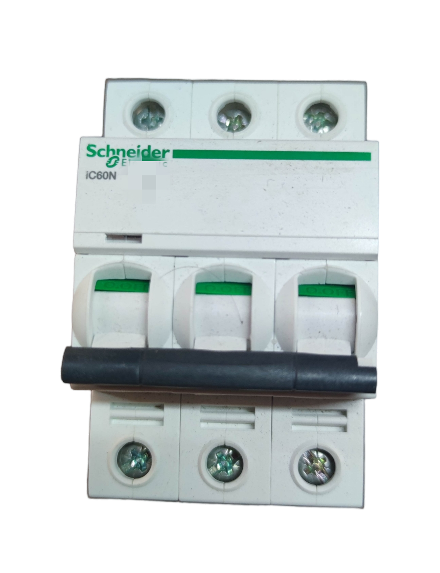 Schneider 63A Miniature Circuit Breaker 3 Pole electrical protection device with white casing