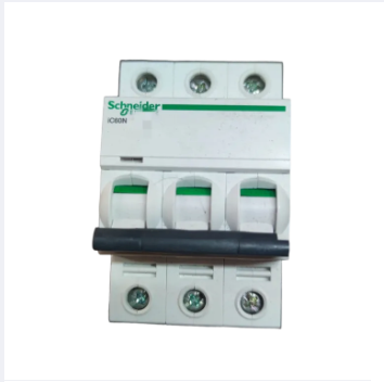 Schneider 63A Miniature Circuit Breaker 3 Pole with white casing and black switch lever